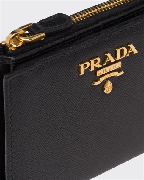 prada black wallet womens|prada black saffiano wallet.